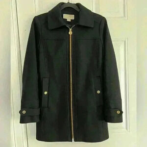 Michael Kors black jacket coat with gold zipper